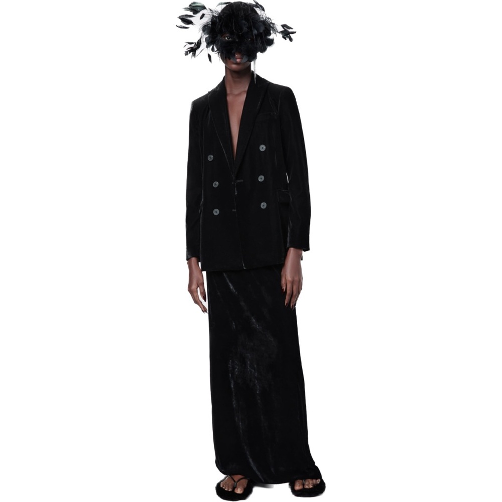 Black Velvet Maxi Skirt